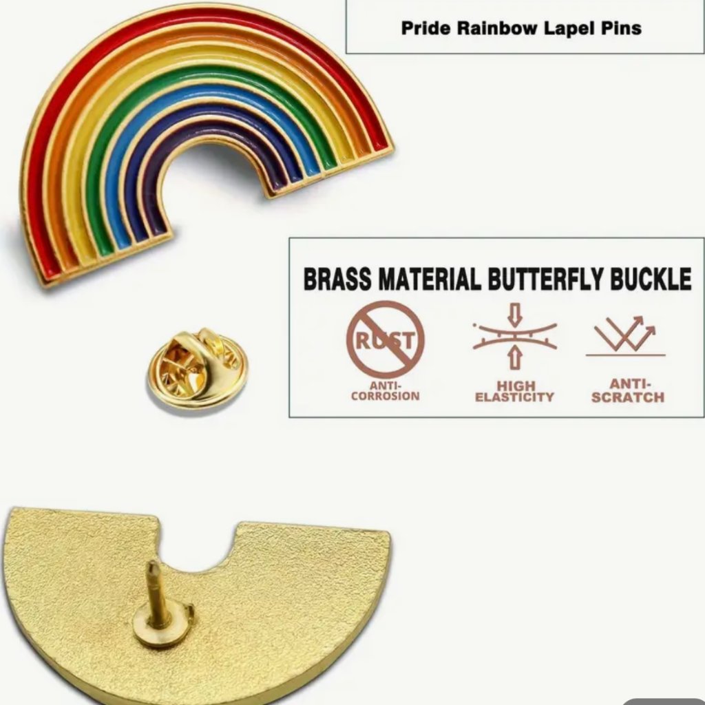 Brand New Fun And Bright Enamel Pin Rainbow Pride Zinc Alloy Metal With Back 5$